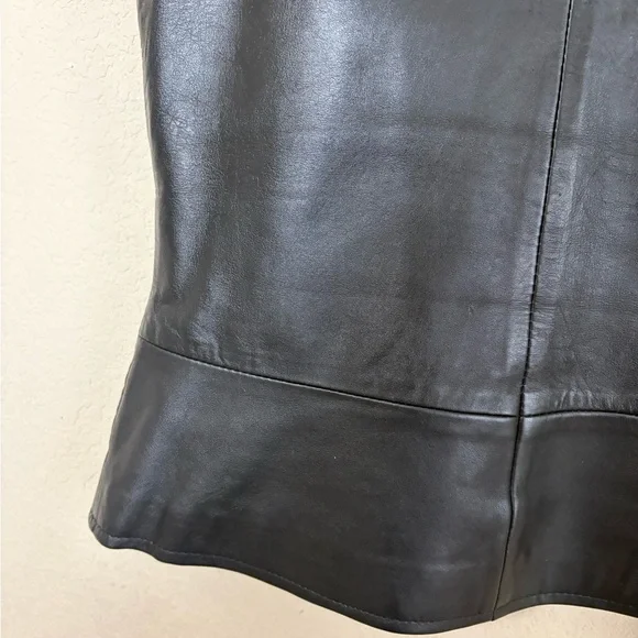 Vintage Saguaro West Black Leather Collared Zip Up Vest for Women Size Small - Picture 10 of 14